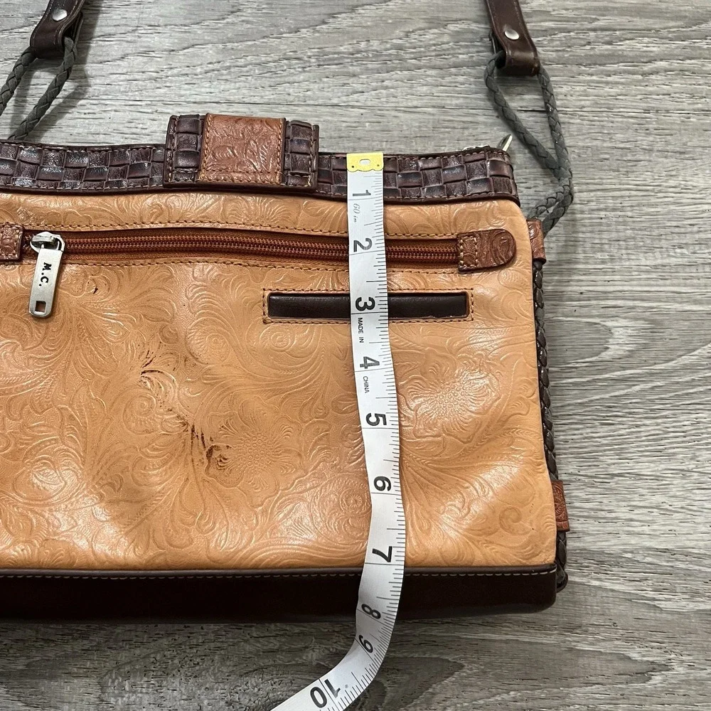 M.C. Marc Chantal Brown Leather‎ Bag Crossbody Purse